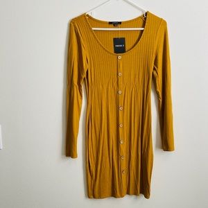 NWT forever 21 mustard yellow dress size Small